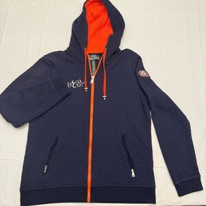 Women’s L-RL Ralph Lauren Blue/Orange Hoodie Cotton/Polyester Blend Size Medium